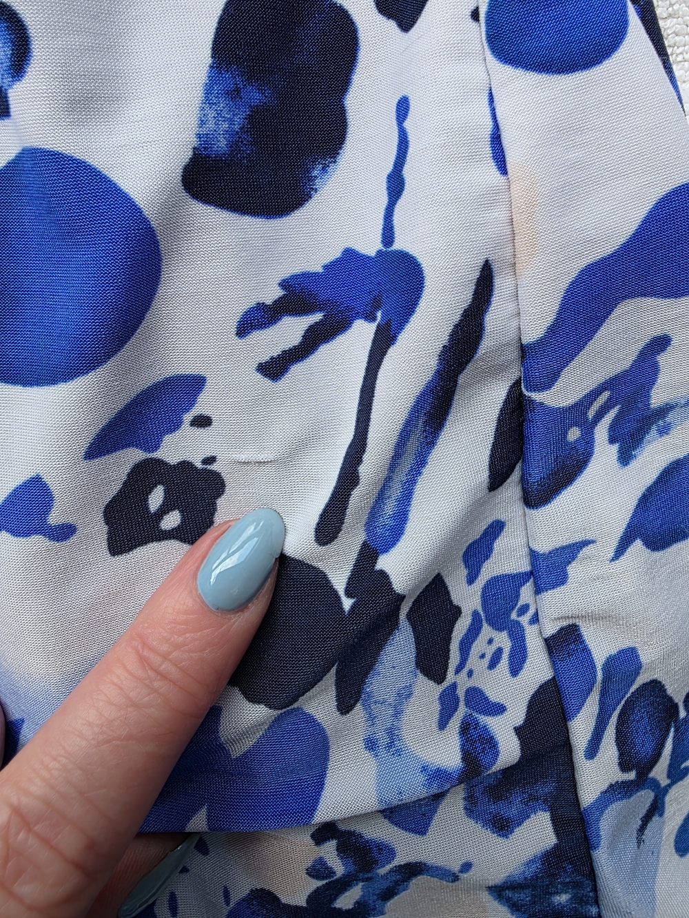 DKR Floral Double Layer Sleeveless Tank Top Blue White Women's XL Stretch Summer - Picture 7 of 11